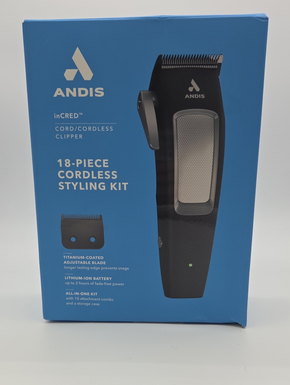 Andis Black and Silver Cord/Cordless Hair Clipper Kit